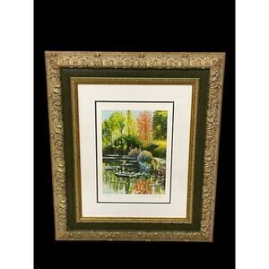 Claude Cambour Limited Edition Framed French Serigraph Giverny comme Autrefois